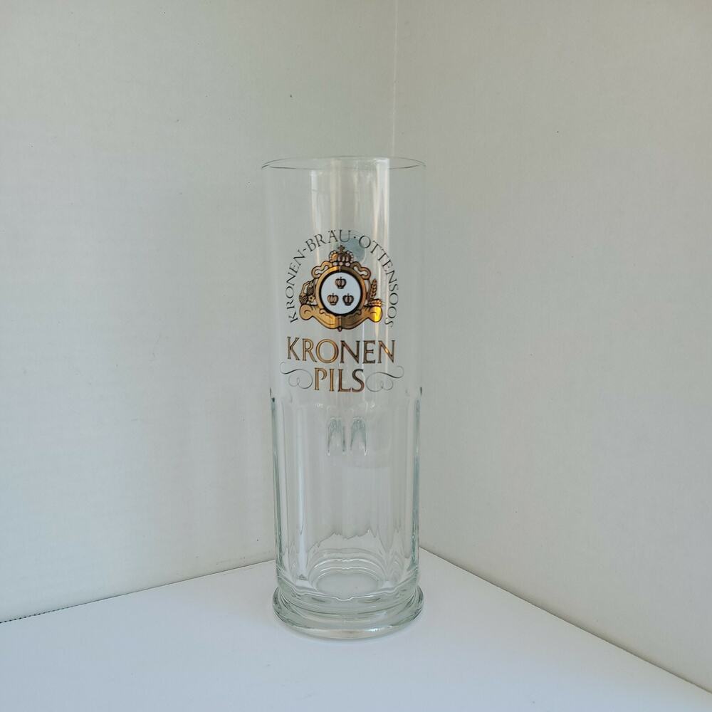 Vtg Kronen Brau Ottensoos Glass Beer Stein Mug .4l Sahm 8" Kronen Pils